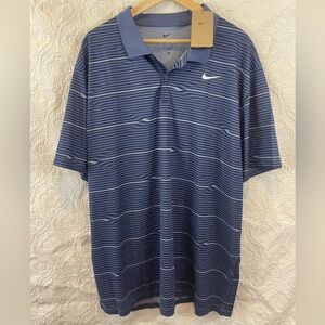 New Nike Golf DRI-FIT Polo Short Sleeve Shirt Navy Blue Men's 2XL XXL